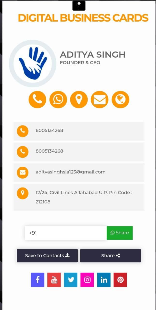 Myonecards business template